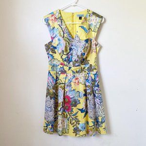 Cynthia Rowley Yellow Floral Sleeveless Dress Sz 2